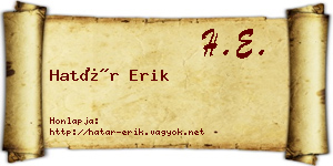Határ Erik névjegykártya